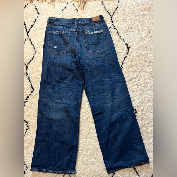 American Eagle skater jeans w/ snap leg embellishment. Size 8R rigid denim NWOT - Picture 6 of 10